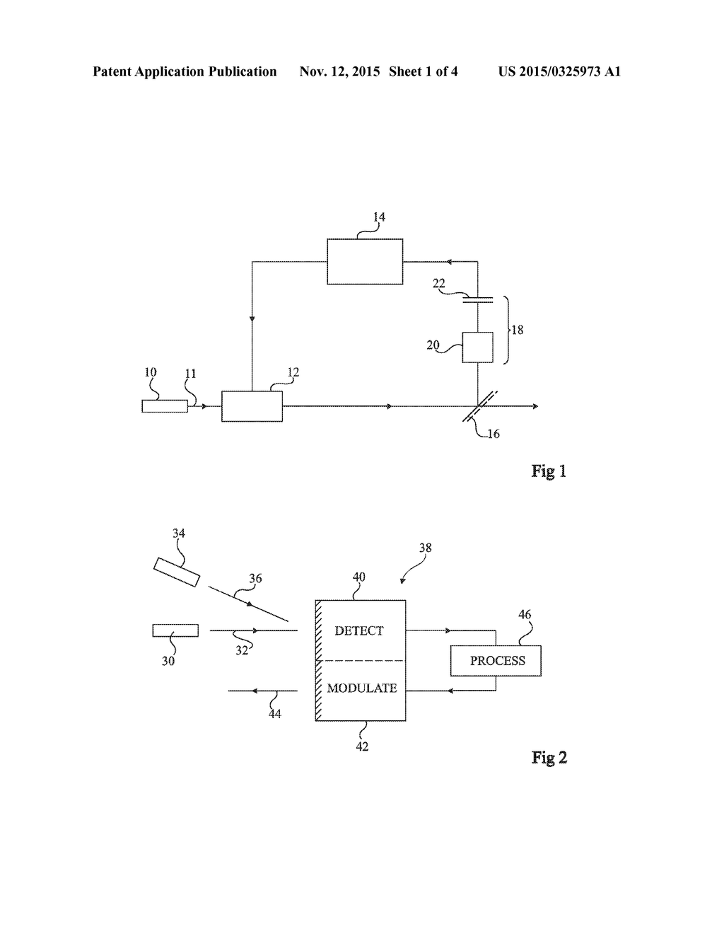 DEVICE FOR MEASURING AND CONTROLLING THE WAVE-FRONT OF A COHERENT LIGHT     BEAM - diagram, schematic, and image 02