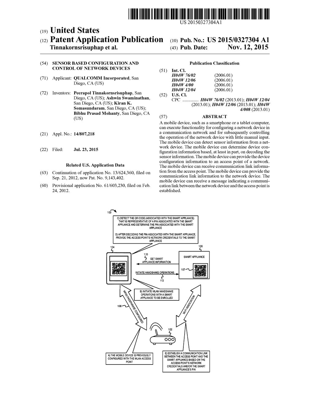 SENSOR BASED CONFIGURATION AND CONTROL OF NETWORK DEVICES - diagram, schematic, and image 01