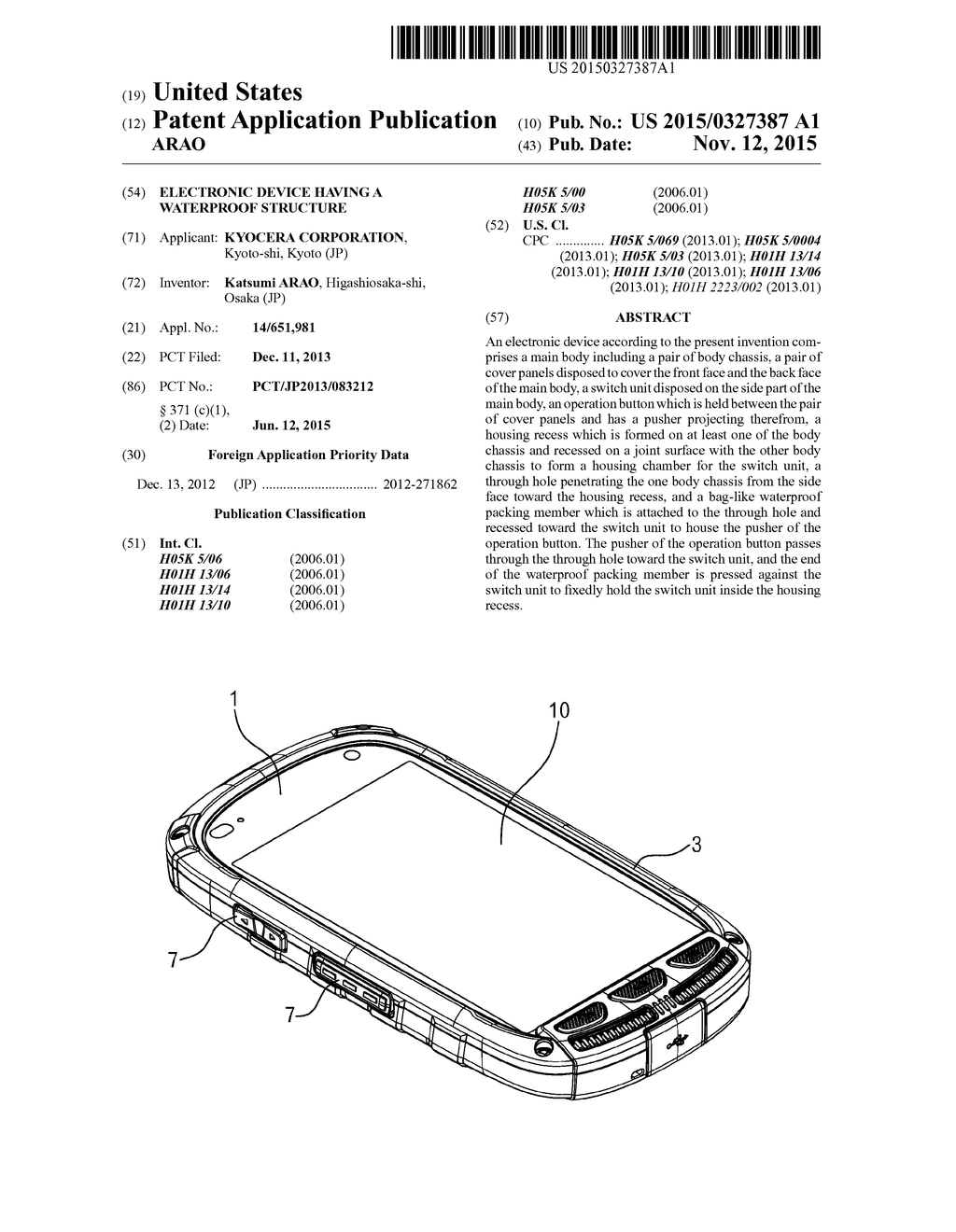 ELECTRONIC DEVICE HAVING A WATERPROOF STRUCTURE - diagram, schematic, and image 01