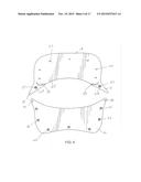 CAP WITH A BILL HAVING UPPER AND LOWER PORTIONS DISPLAYING INFORMATION     WHEN SPACED-APART diagram and image