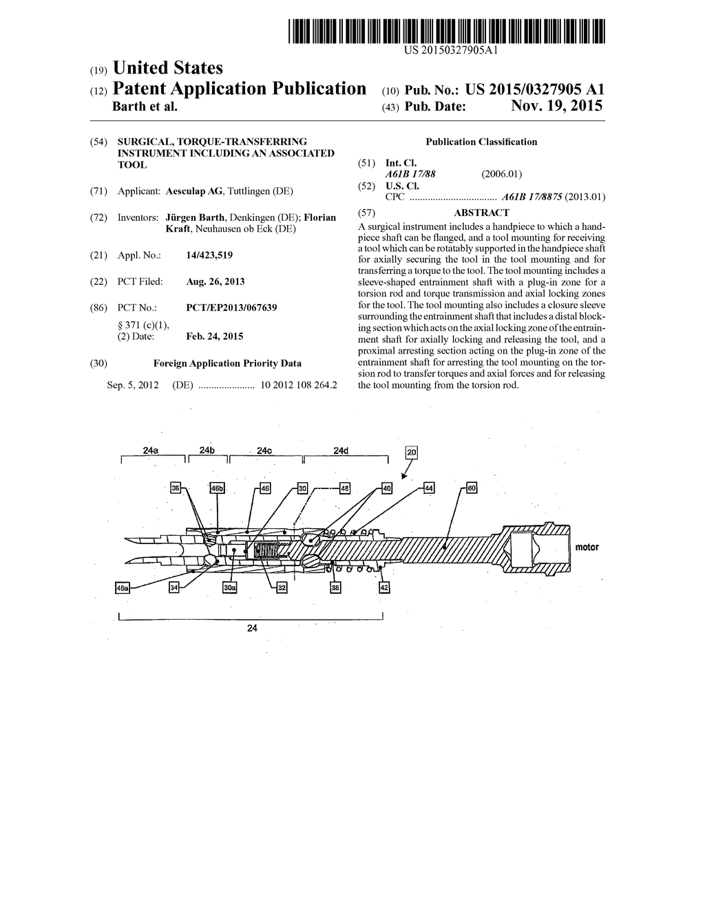 SURGICAL, TORQUE-TRANSFERRING INSTRUMENT INCLUDING AN ASSOCIATED TOOL - diagram, schematic, and image 01