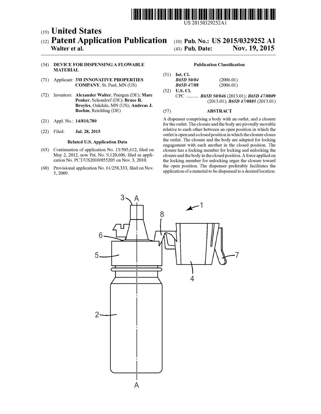 DEVICE FOR DISPENSING A FLOWABLE MATERIAL - diagram, schematic, and image 01