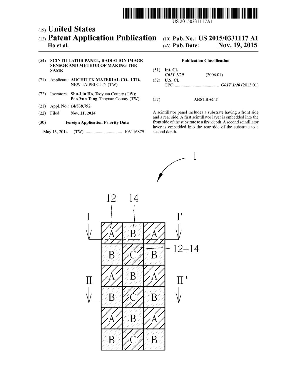 SCINTILLATOR PANEL, RADIATION IMAGE SENSOR AND METHOD OF MAKING THE SAME - diagram, schematic, and image 01