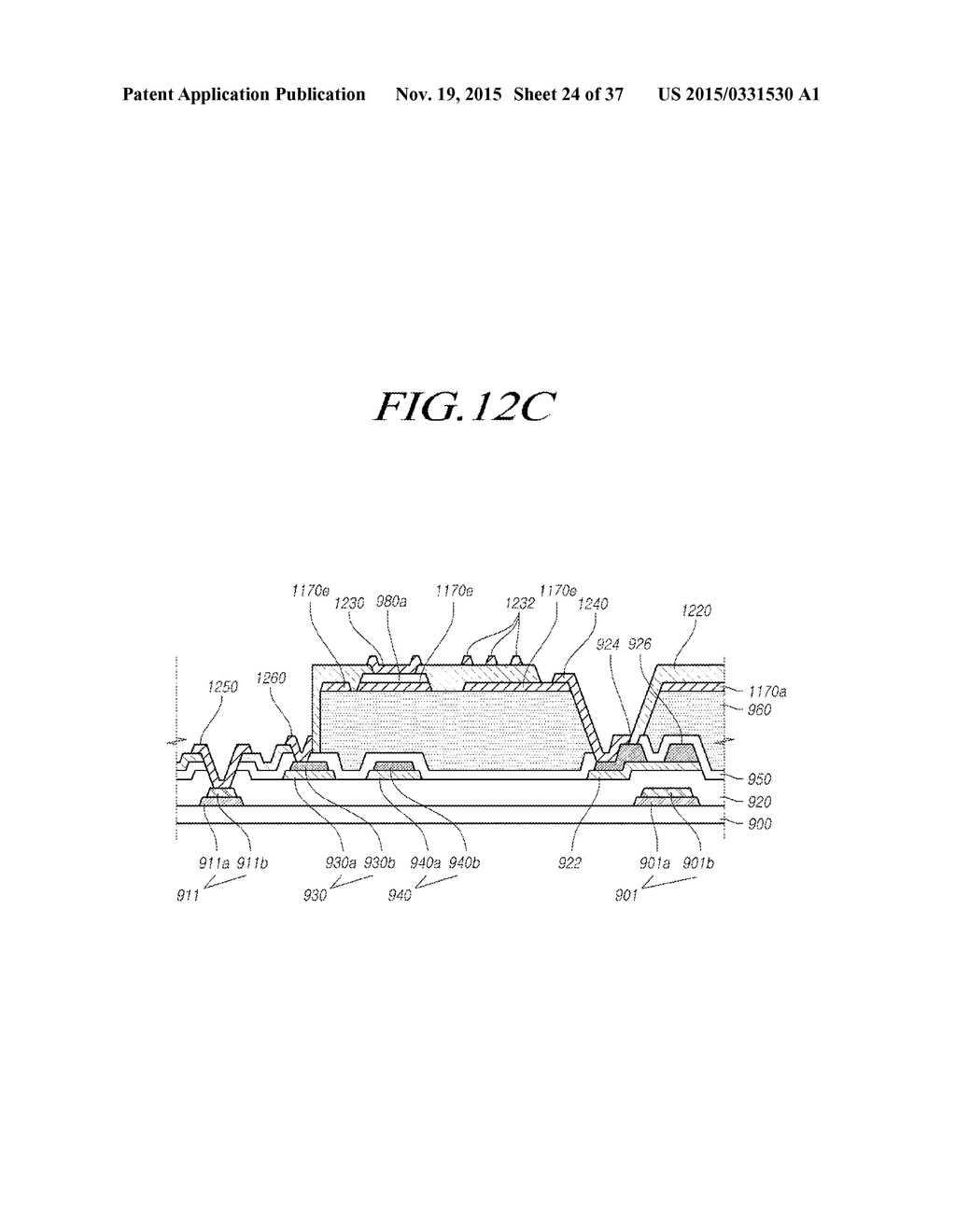 DISPLAY DEVICE INTEGRATED WITH TOUCH SCREEN PANEL AND METHOD OF     FABRICATING THE SAME - diagram, schematic, and image 25