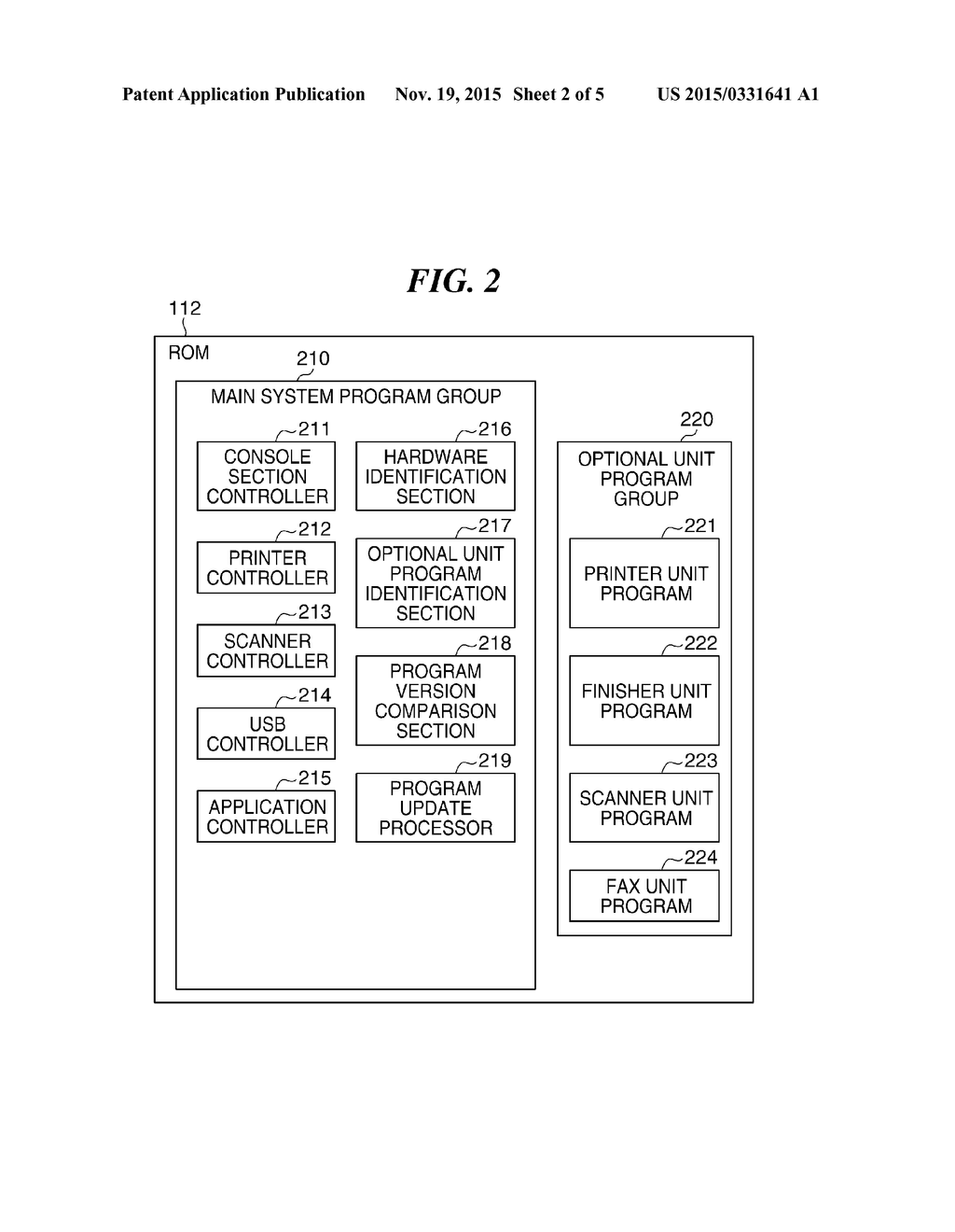 PRINTING APPARATUS TO WHICH OPTIONAL UNIT IS CONNECTED, PROGRAM UPDATE     METHOD FOR PRINTING APPARATUS, AND STORAGE MEDIUM - diagram, schematic, and image 03