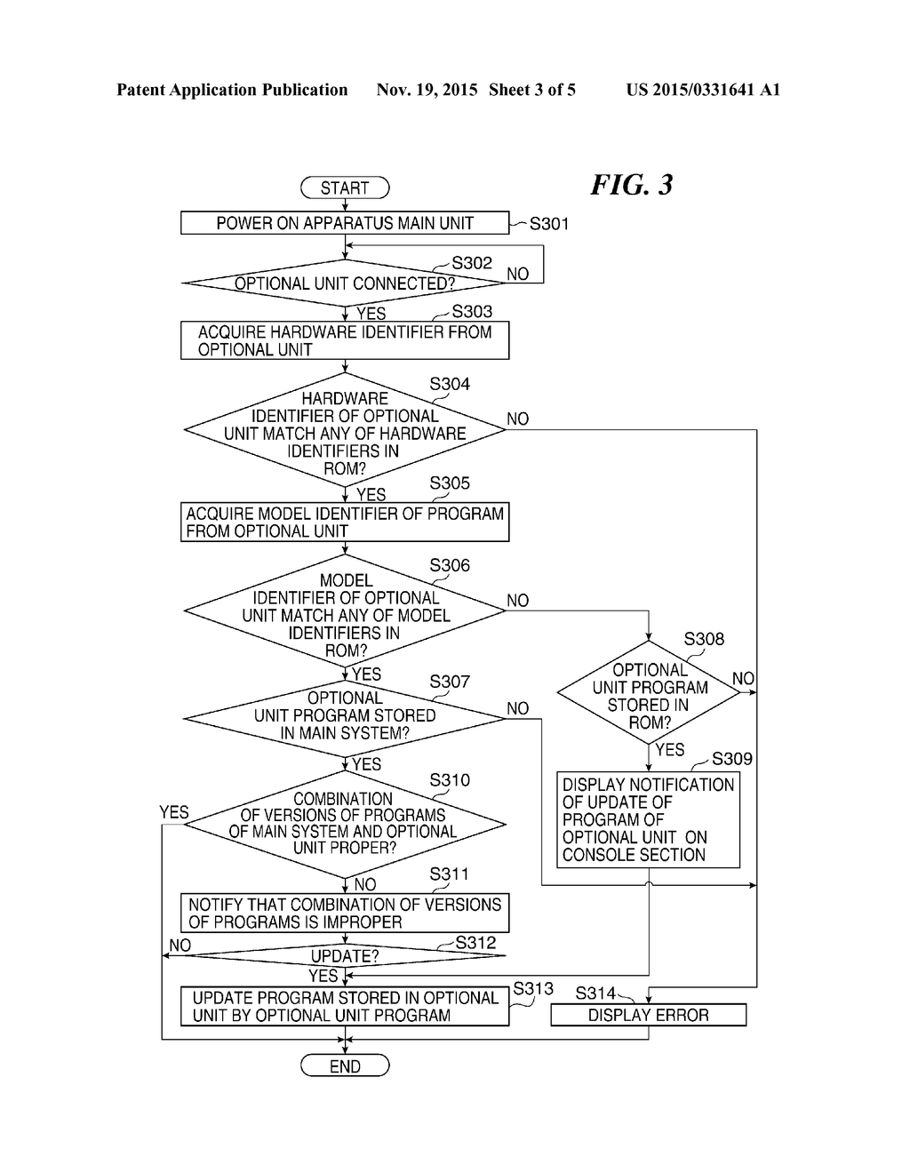 PRINTING APPARATUS TO WHICH OPTIONAL UNIT IS CONNECTED, PROGRAM UPDATE     METHOD FOR PRINTING APPARATUS, AND STORAGE MEDIUM - diagram, schematic, and image 04