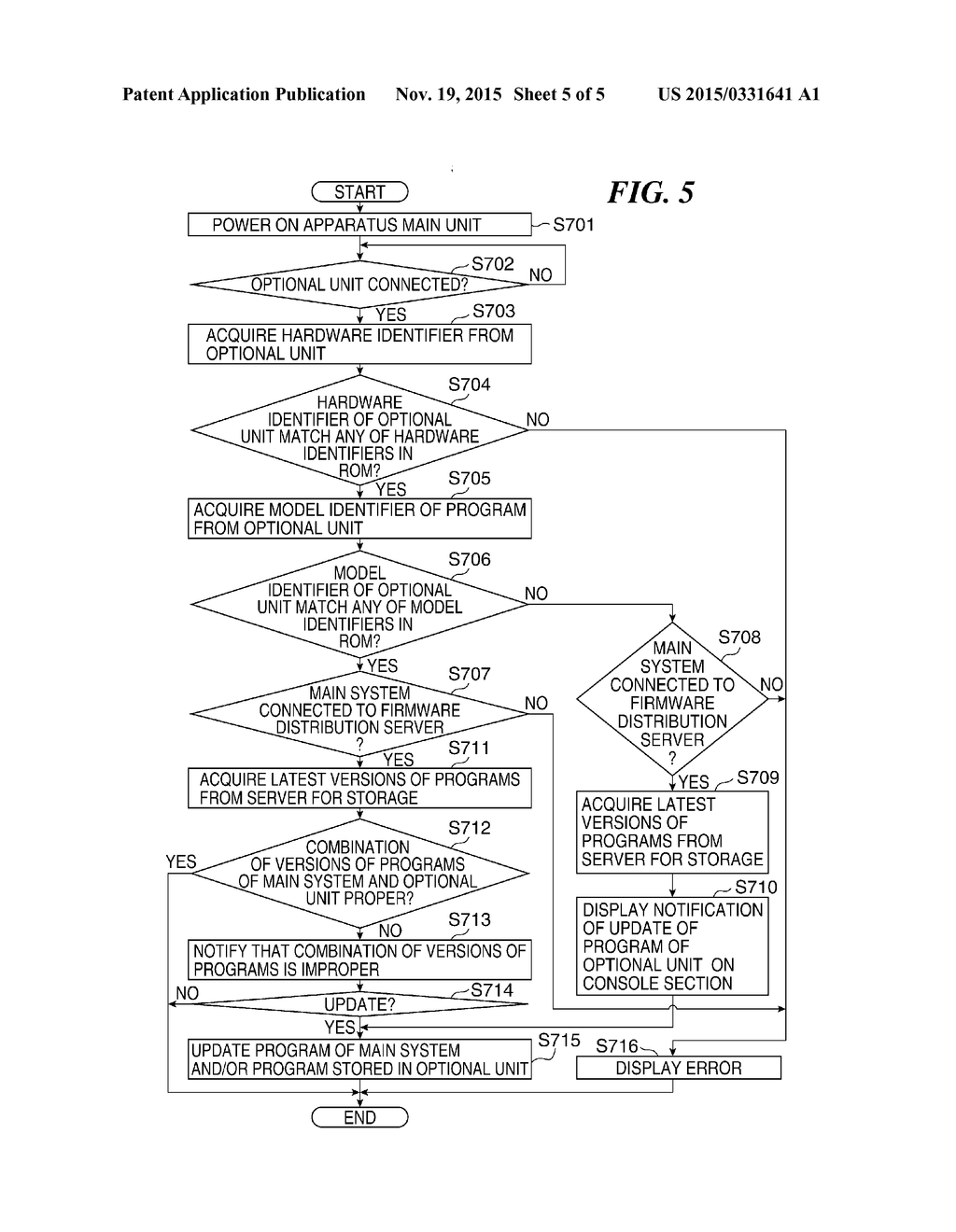 PRINTING APPARATUS TO WHICH OPTIONAL UNIT IS CONNECTED, PROGRAM UPDATE     METHOD FOR PRINTING APPARATUS, AND STORAGE MEDIUM - diagram, schematic, and image 06