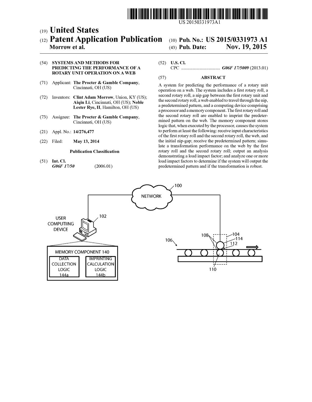 SYSTEMS AND METHODS FOR PREDICTING THE PERFORMANCE OF A ROTARY UNIT     OPERATION ON A WEB - diagram, schematic, and image 01