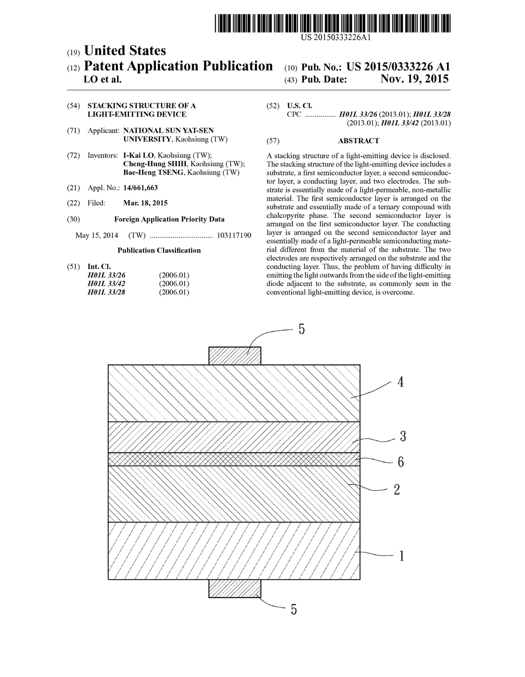 STACKING STRUCTURE OF A LIGHT-EMITTING DEVICE - diagram, schematic, and image 01