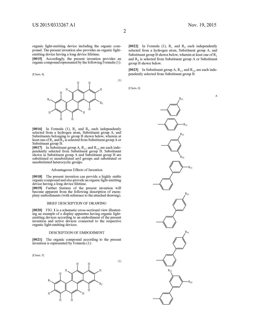 NOVEL ORGANIC COMPOUND AND ORGANIC LIGHT-EMITTING DEVICE AND DISPLAY     APPARATUS HAVING THE SAME - diagram, schematic, and image 04