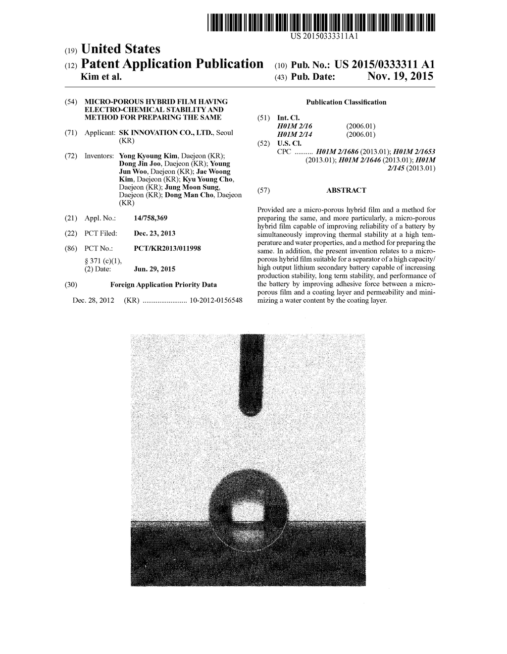 Micro-Porous Hybrid Film Having Electro-Chemical Stability and Method for     Preparing the Same - diagram, schematic, and image 01