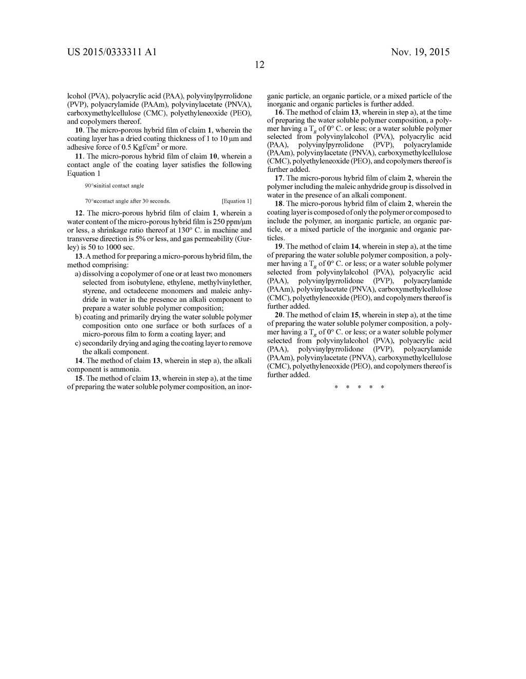 Micro-Porous Hybrid Film Having Electro-Chemical Stability and Method for     Preparing the Same - diagram, schematic, and image 15