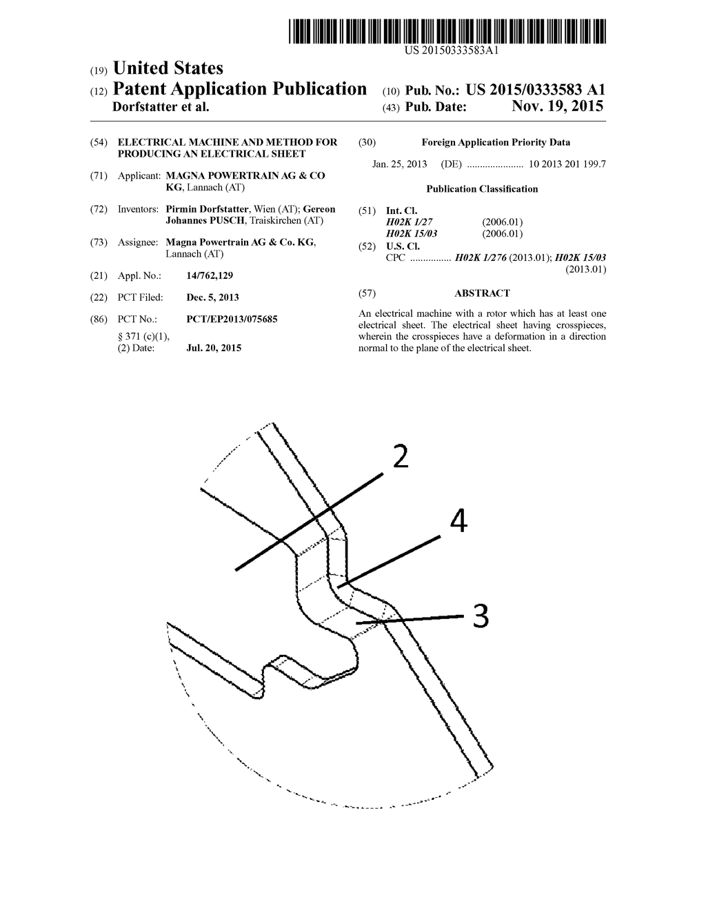 ELECTRICAL MACHINE AND METHOD FOR PRODUCING AN ELECTRICAL SHEET - diagram, schematic, and image 01