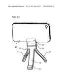 Smartphone holder providing usb connectivity and tripod support diagram and image