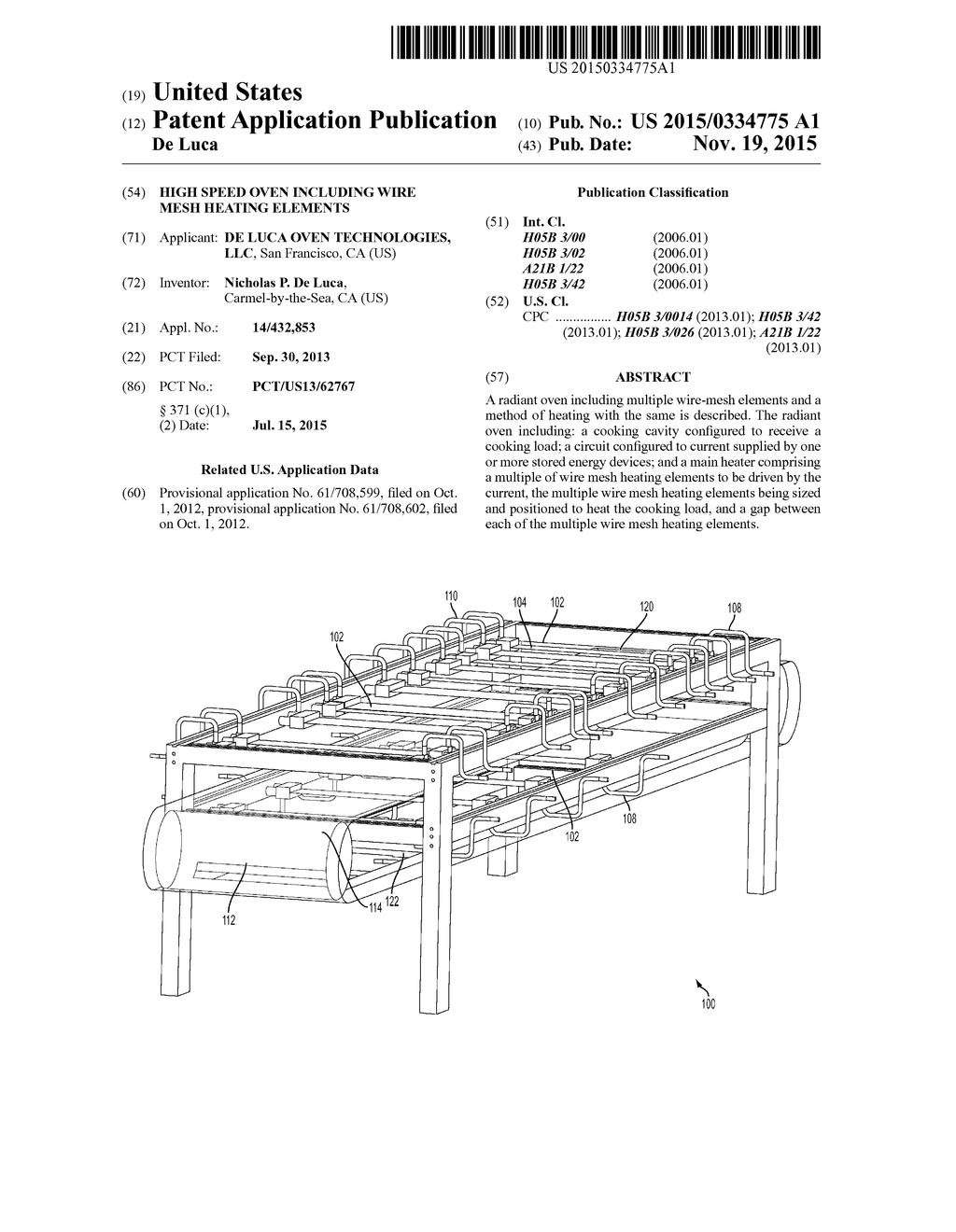 HIGH SPEED OVEN INCLUDING WIRE MESH HEATING ELEMENTS - diagram, schematic, and image 01