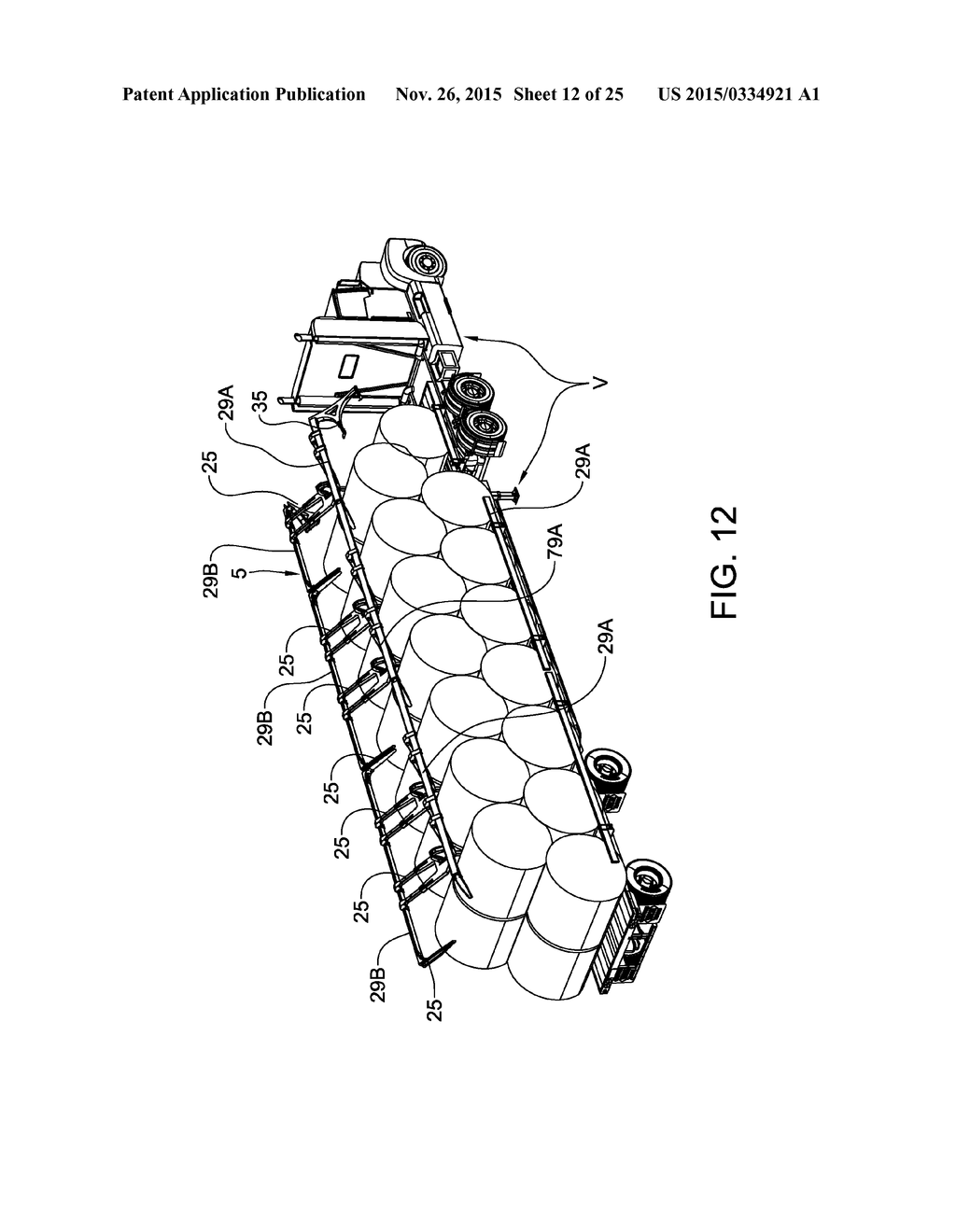 APPARATUS AND METHODS FOR CONTAINING BALES ON A TRANSPORT VEHICLE - diagram, schematic, and image 13