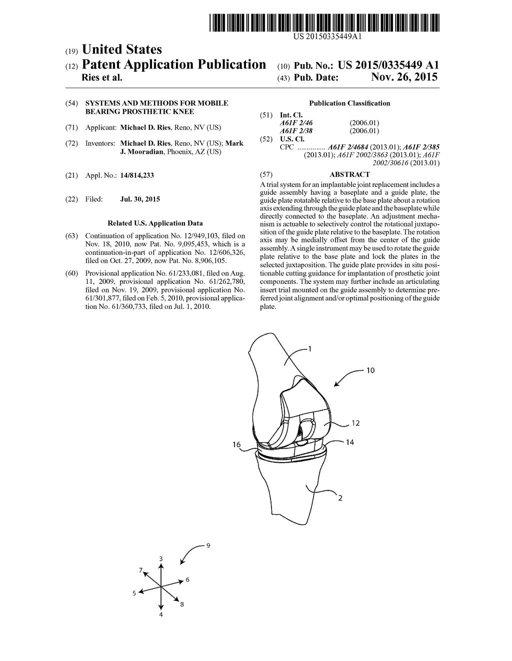 SYSTEMS AND METHODS FOR MOBILE BEARING PROSTHETIC KNEE - diagram, schematic, and image 01
