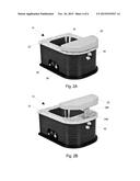 SALON TREATMENT ASSEMBLY WITH MOVABLE SALON CHAIR AND HARD-PLUMBED FOOT     BATH diagram and image