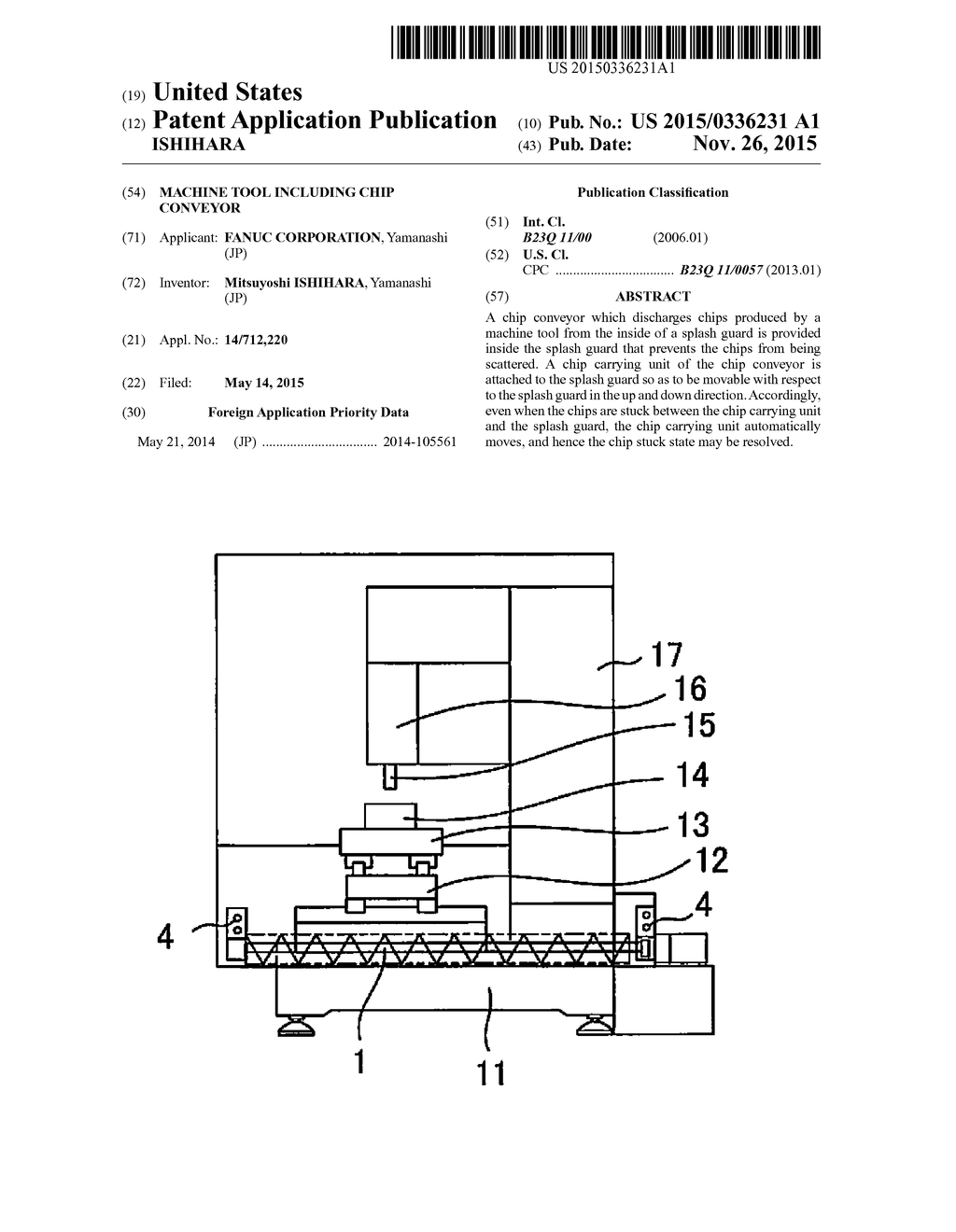 MACHINE TOOL INCLUDING CHIP CONVEYOR - diagram, schematic, and image 01