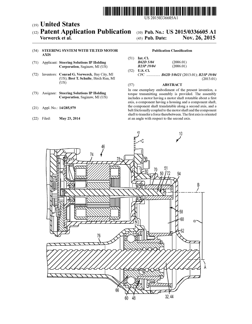 STEERING SYSTEM WITH TILTED MOTOR AXIS - diagram, schematic, and image 01