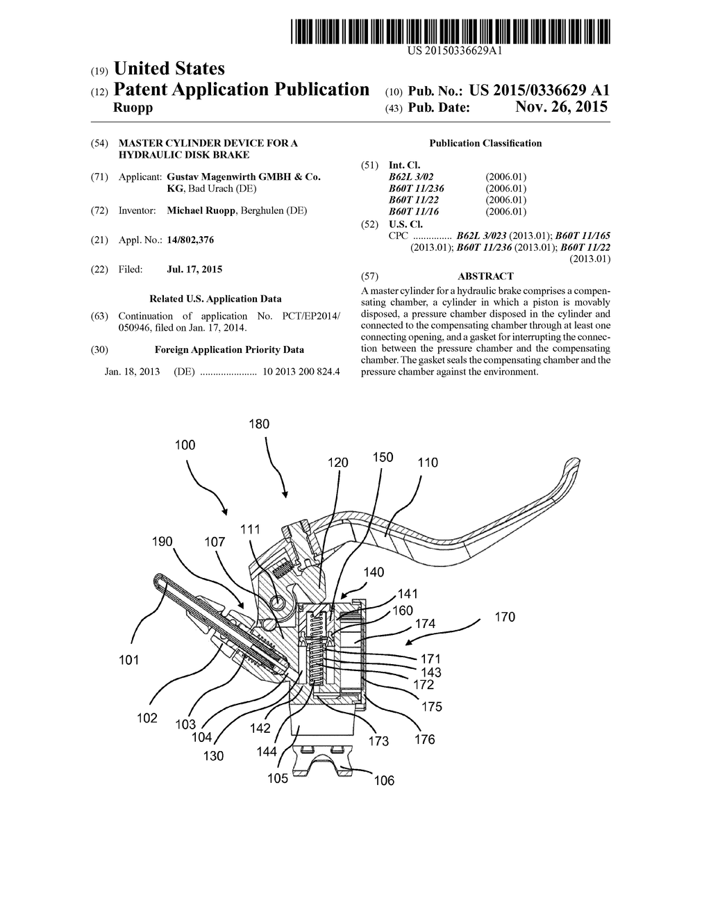 Master Cylinder Device for a Hydraulic Disk Brake - diagram, schematic, and image 01