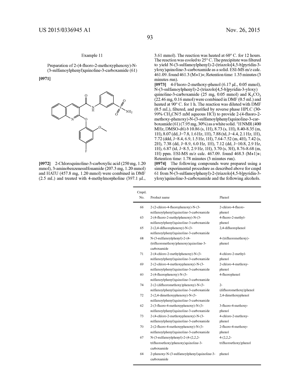 QUINOLINE AND QUINAZOLINE AMIDES AS MODULATORS OF SODIUM CHANNELS - diagram, schematic, and image 94