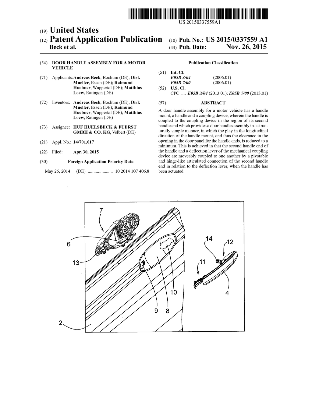 DOOR HANDLE ASSEMBLY FOR A MOTOR VEHICLE - diagram, schematic, and image 01