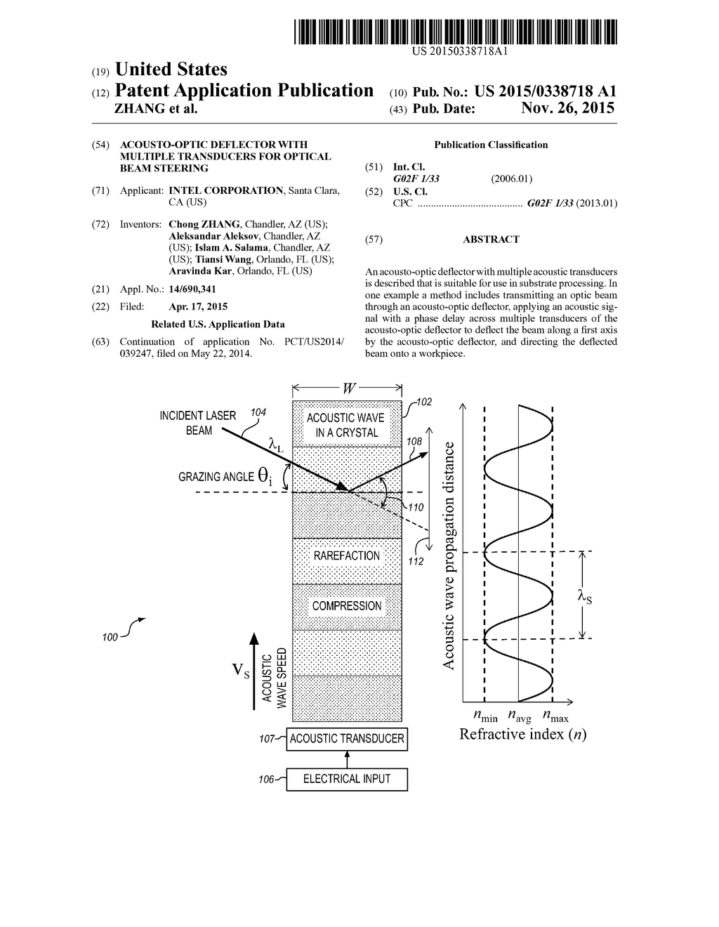 ACOUSTO-OPTIC DEFLECTOR WITH MULTIPLE TRANSDUCERS FOR OPTICAL BEAM     STEERING - diagram, schematic, and image 01