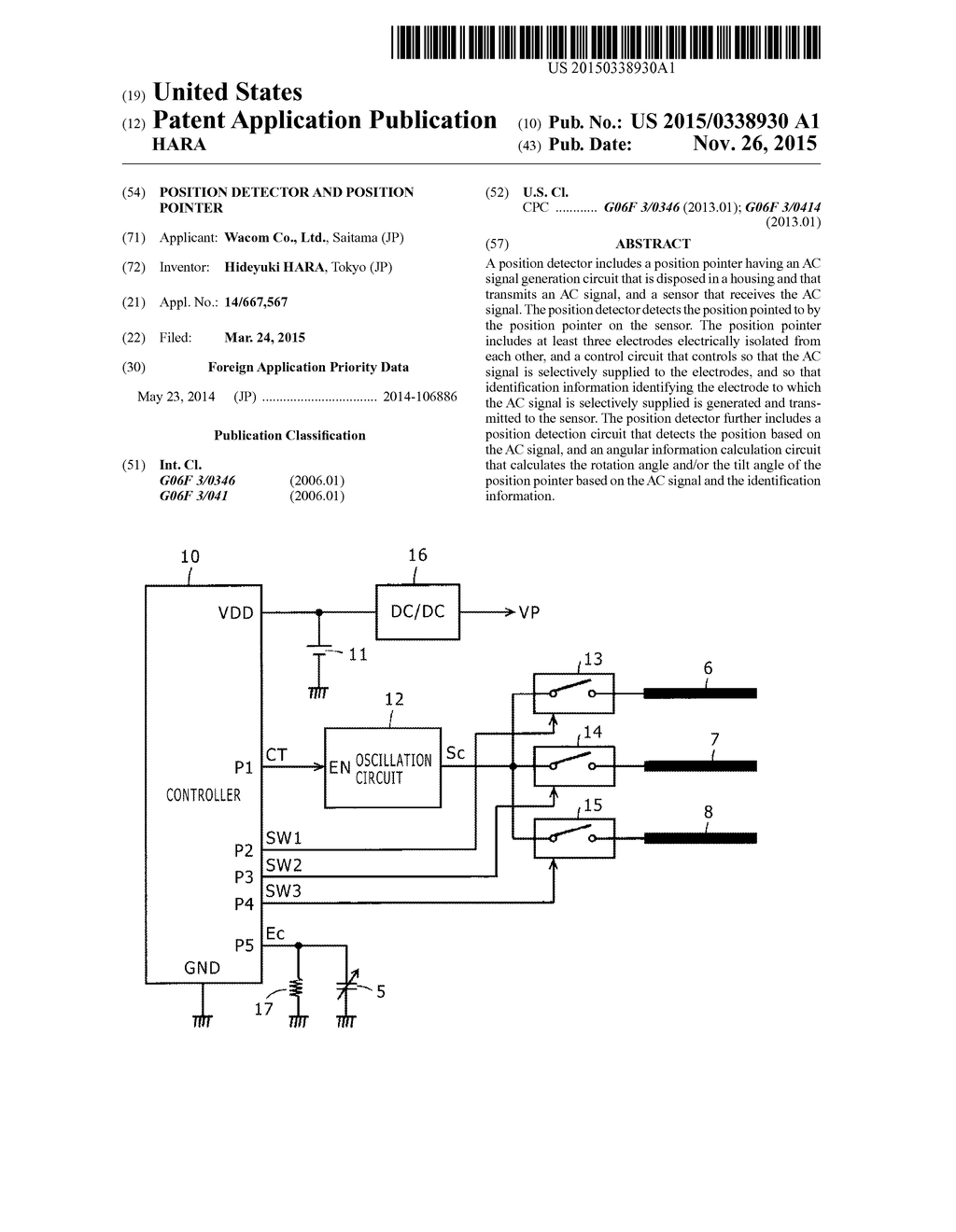 POSITION DETECTOR AND POSITION POINTER - diagram, schematic, and image 01