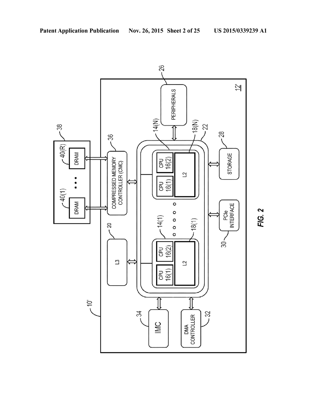 PROVIDING MEMORY BANDWIDTH COMPRESSION USING COMPRESSED MEMORY CONTROLLERS     (CMCs) IN A CENTRAL PROCESSING UNIT (CPU)-BASED SYSTEM - diagram, schematic, and image 03