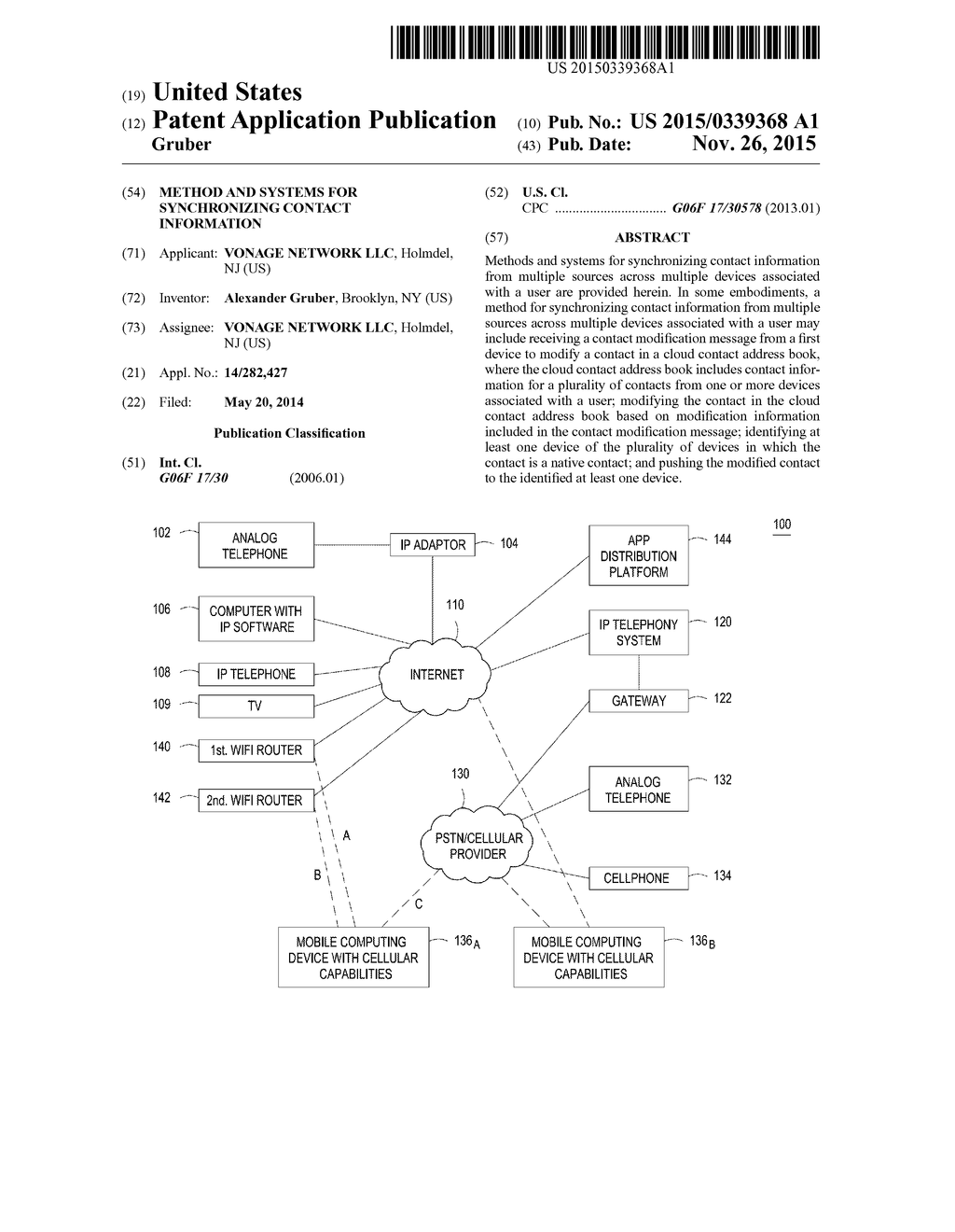 METHOD AND SYSTEMS FOR SYNCHRONIZING CONTACT INFORMATION - diagram, schematic, and image 01