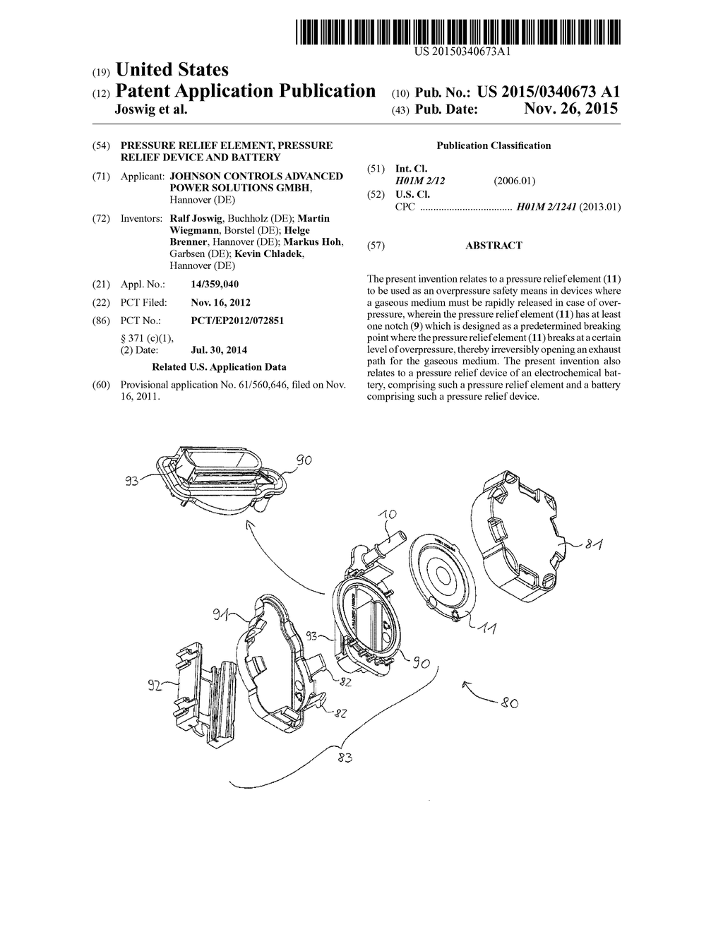 PRESSURE RELIEF ELEMENT, PRESSURE RELIEF DEVICE AND BATTERY - diagram, schematic, and image 01