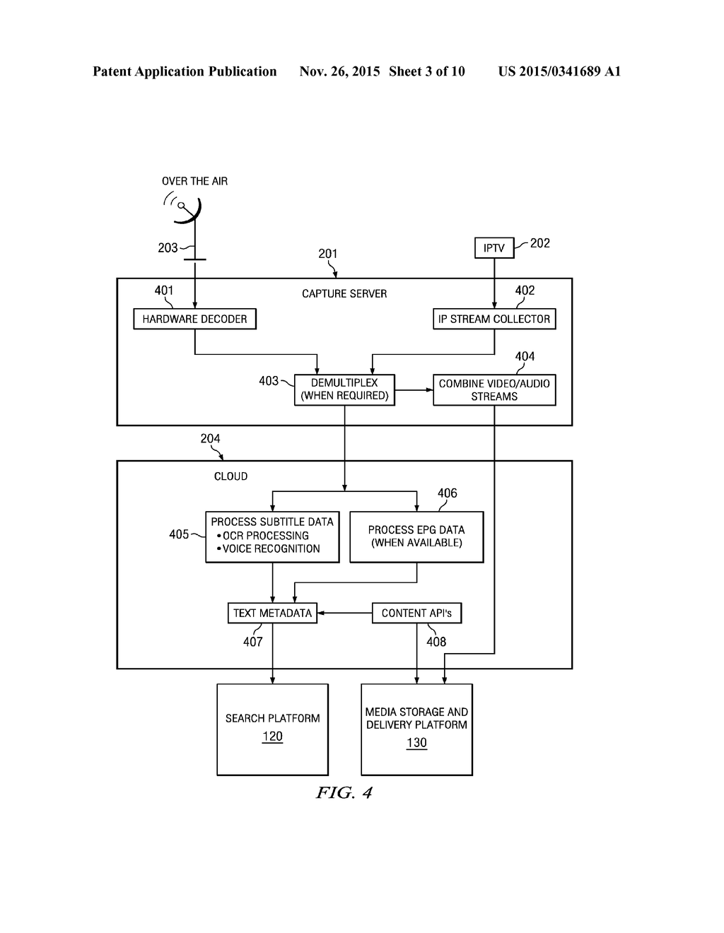 System and method for real-time processing, storage, indexing, and     delivery of segmented video - diagram, schematic, and image 04