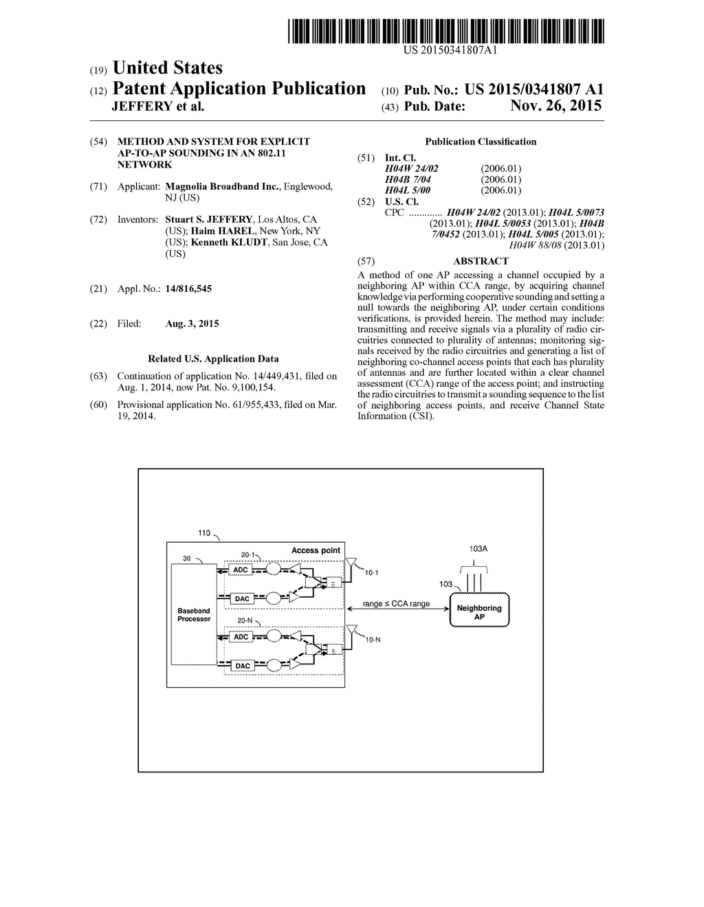 METHOD AND SYSTEM FOR EXPLICIT AP-TO-AP SOUNDING IN AN 802.11 NETWORK - diagram, schematic, and image 01