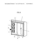 COOLING DEVICE, AND HEATING ELEMENT HOUSING DEVICE EQUIPPED WITH SAME diagram and image