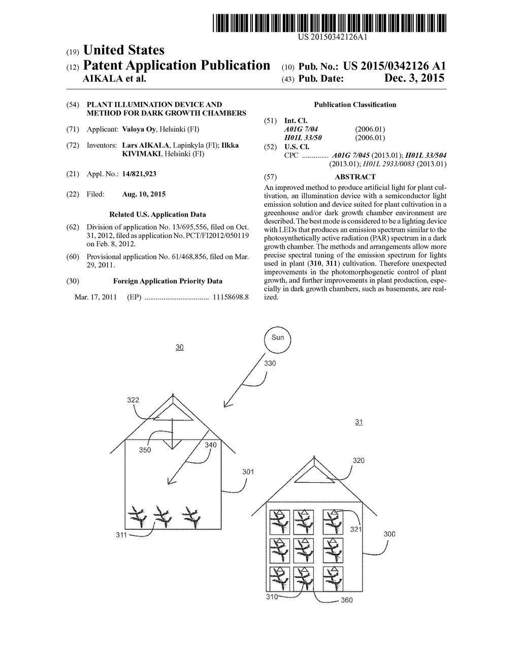 PLANT ILLUMINATION DEVICE AND METHOD FOR DARK GROWTH CHAMBERS - diagram, schematic, and image 01