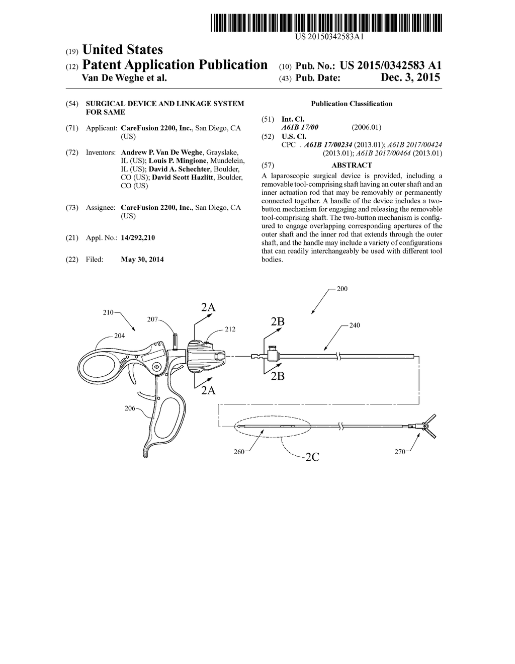 SURGICAL DEVICE AND LINKAGE SYSTEM FOR SAME - diagram, schematic, and image 01