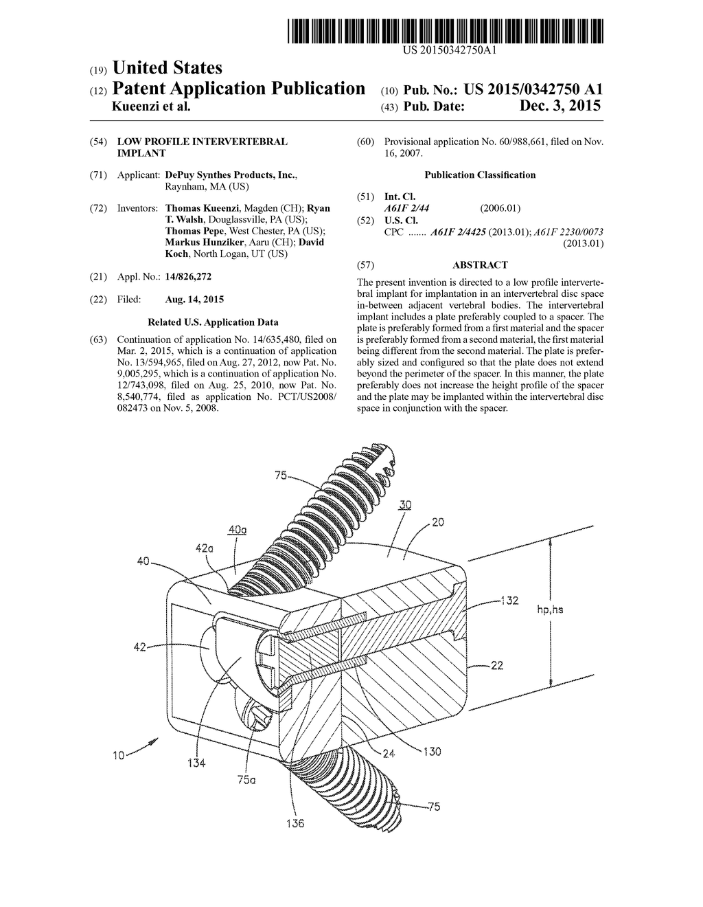 Low Profile Intervertebral Implant - diagram, schematic, and image 01