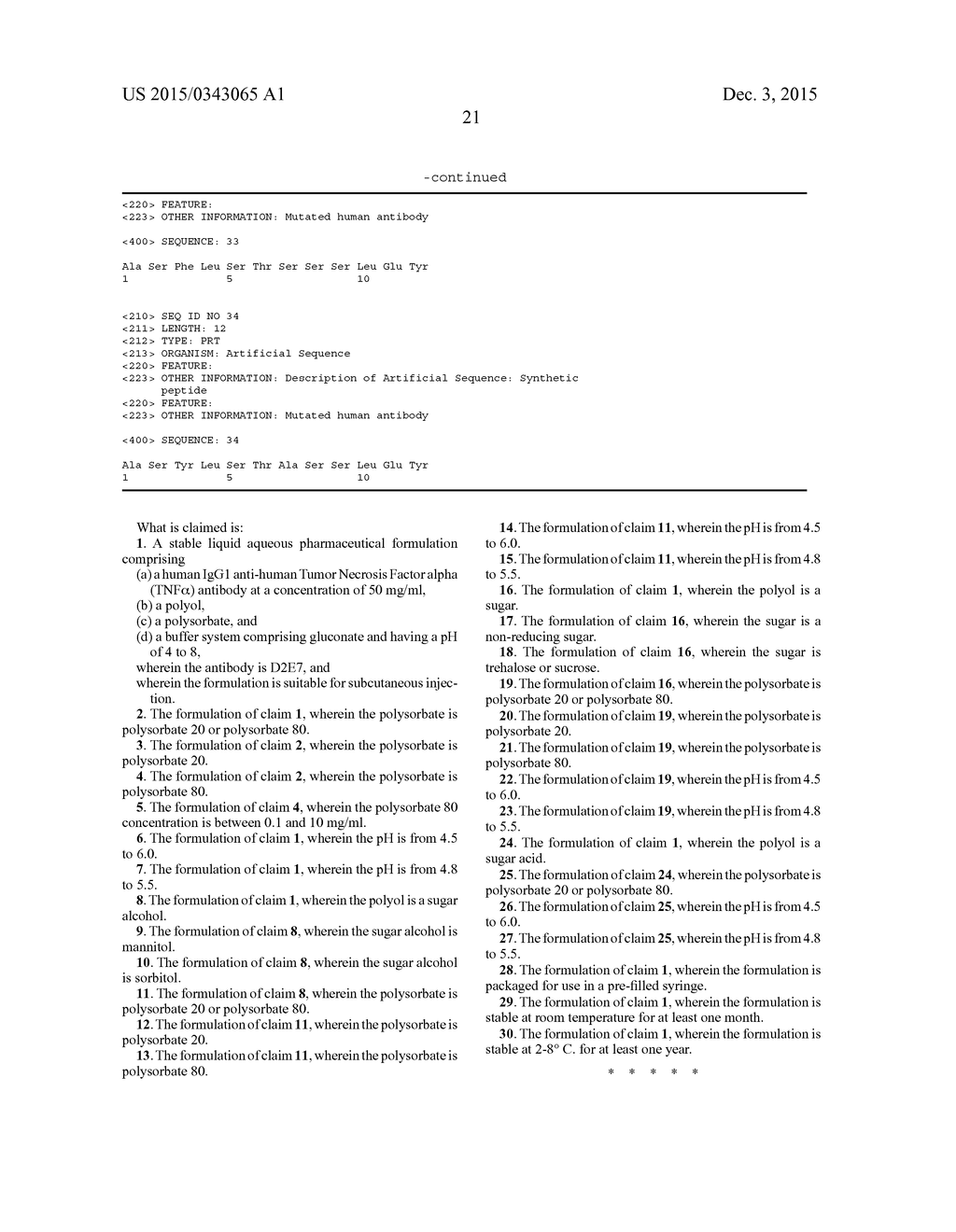 FORMULATION OF HUMAN ANTIBODIES FOR TREATING TNF-ALPHA  ASSOCIATED     DISORDERS - diagram, schematic, and image 22