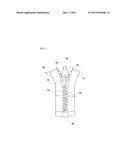 Injection Molded Element for Slide Fastener and Slide Fastener Provided     with Same diagram and image