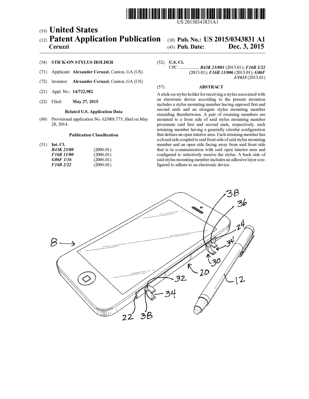 Stick-On Stylus Holder - diagram, schematic, and image 01