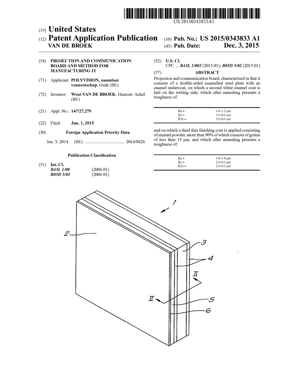 PROJECTION AND COMMUNICATION BOARD AND METHOD FOR MANUFACTURING IT - diagram, schematic, and image 01