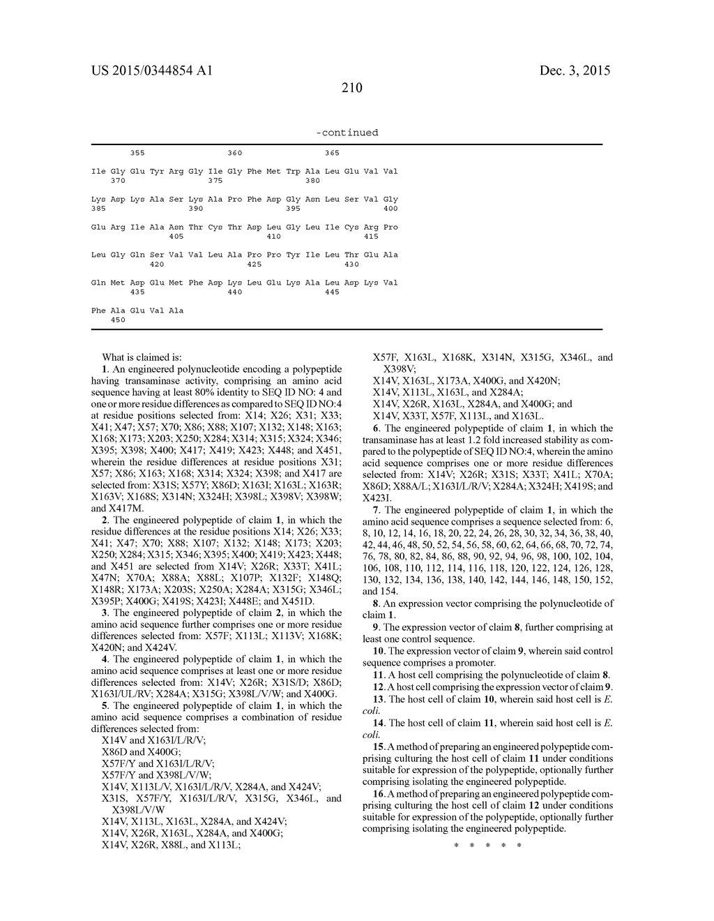 BIOCATALYSTS AND METHODS FOR SYNTHESIZING DERIVATIVES OF TRYPTAMINE AND     TRYPTAMINE ANALOGS - diagram, schematic, and image 211