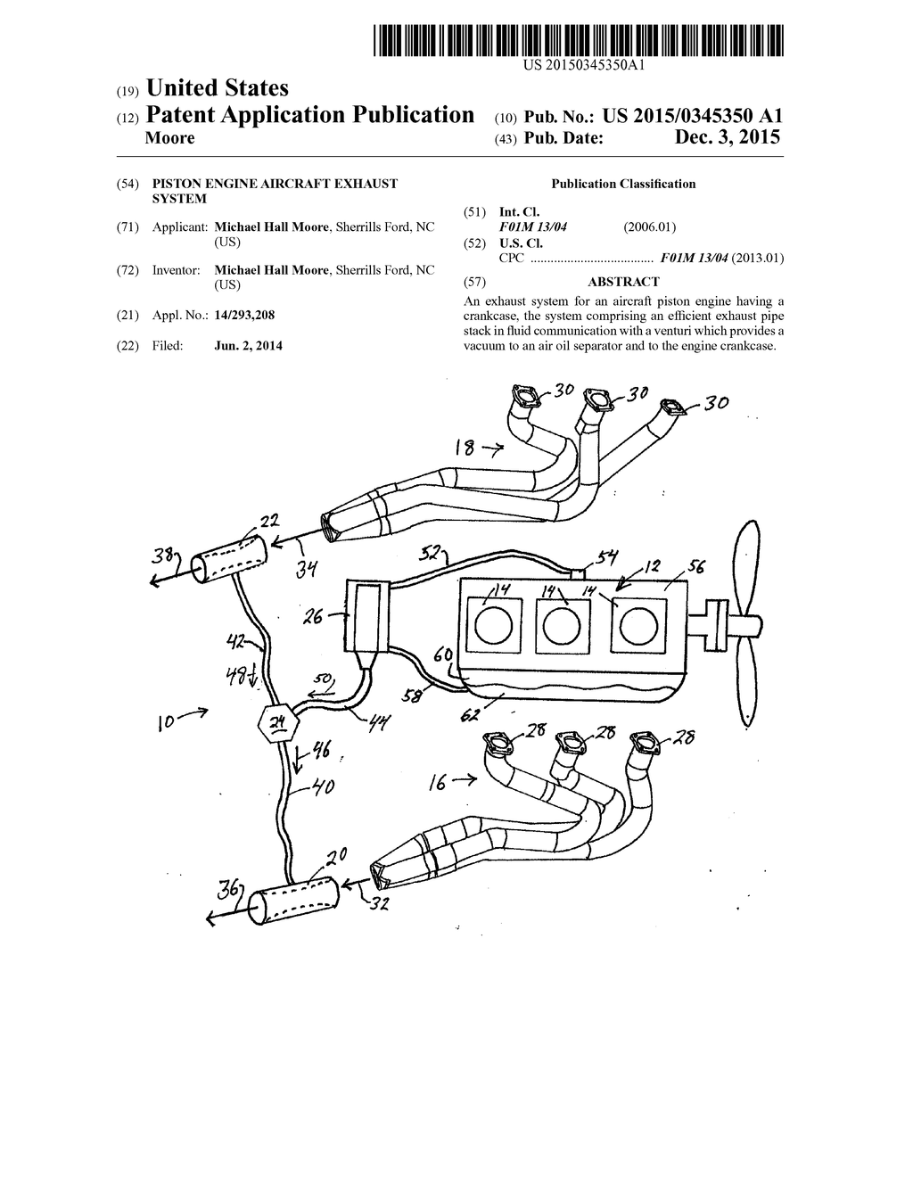 PISTON ENGINE AIRCRAFT EXHAUST SYSTEM - diagram, schematic, and image 01