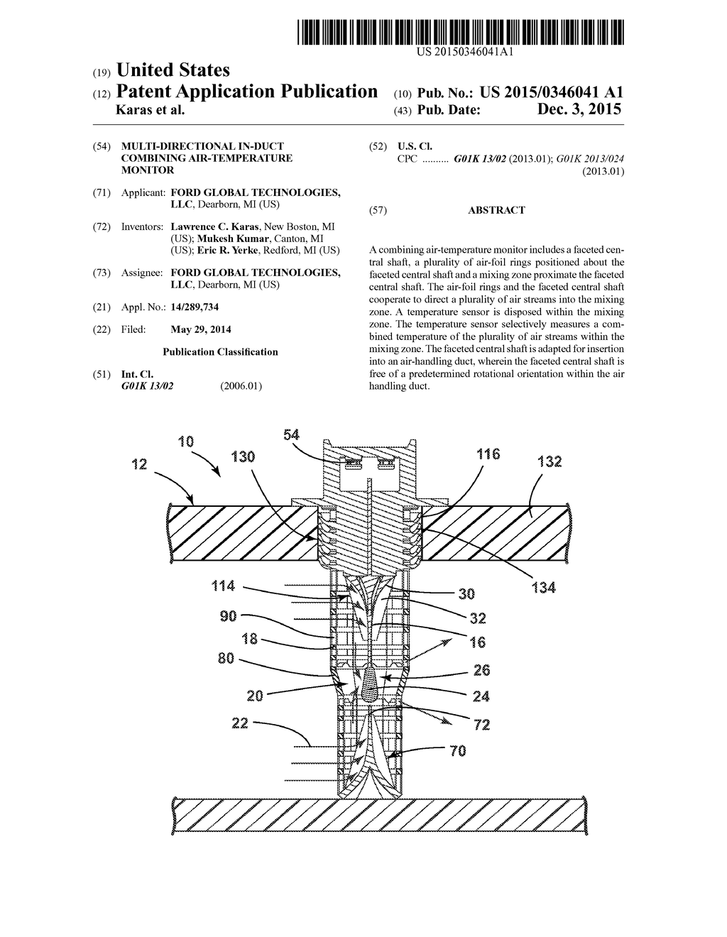 MULTI-DIRECTIONAL IN-DUCT COMBINING AIR-TEMPERATURE MONITOR - diagram, schematic, and image 01