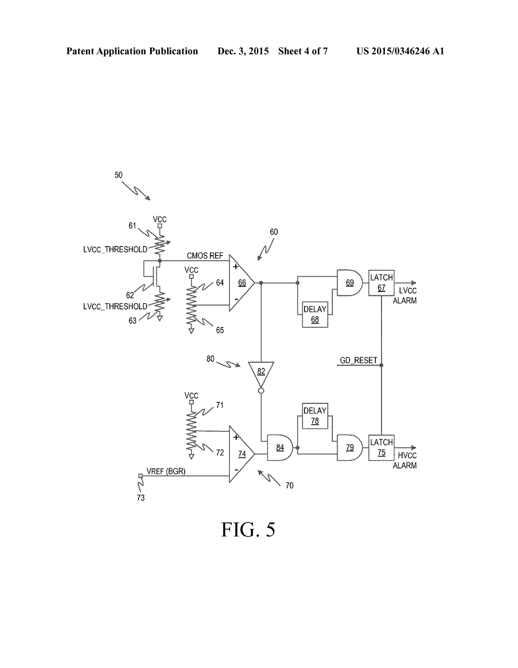 Method and Apparatus for Supply Voltage Glitch Detection in a Monolithic     Integrated Circuit Device - diagram, schematic, and image 05