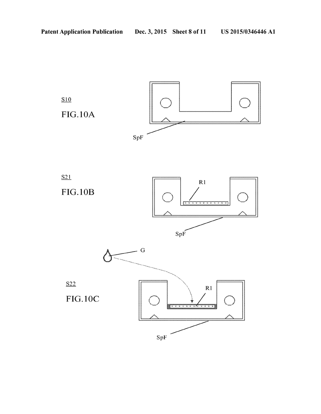 METHOD AND SPACER FOR ASSEMBLING FLEXIBLE OPTICAL WAVEGUIDE RIBBONS, AND     ASSEMBLED STACK OF SUCH RIBBONS - diagram, schematic, and image 09