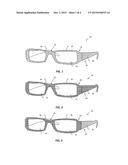 EYEGLASSES WITH CHANGEABLE IMAGE DISPLAY AND RELATED METHODS diagram and image