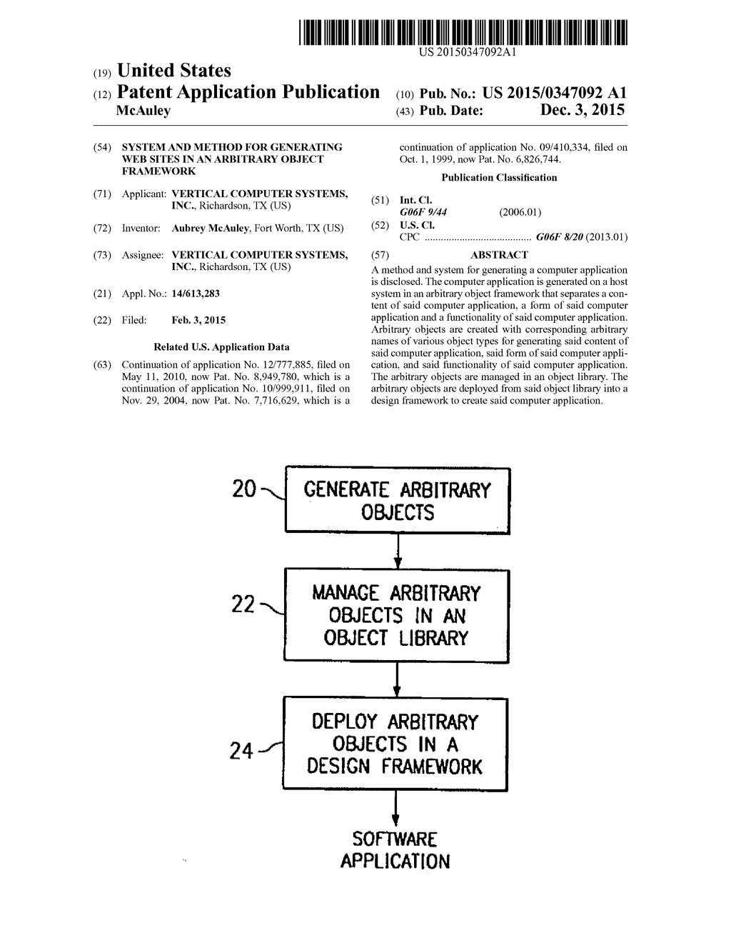 System and Method for Generating Web Sites in an Arbitrary Object     Framework - diagram, schematic, and image 01