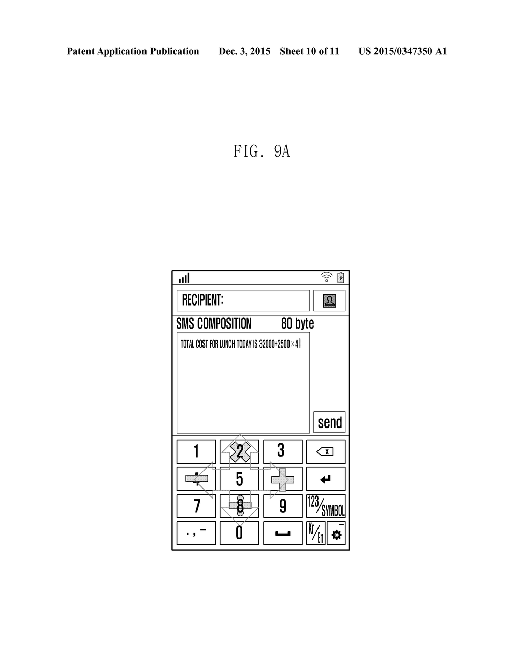 METHOD AND APPARATUS FOR PERFORMING CALCULATIONS IN CHARACTER INPUT MODE     OF ELECTRONIC DEVICE - diagram, schematic, and image 11